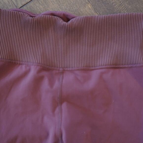 Vuori Yoga Leggings Women's Ribbed Terracotta Mauve High Waisted Athletic Fit - Picture 6 of 8